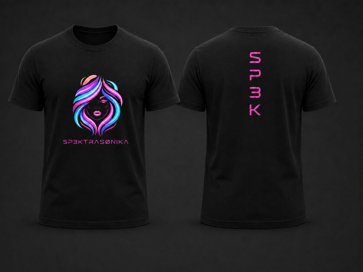 Sp3ktraSønika Medusa premium tee — mens, black, magenta portrait print