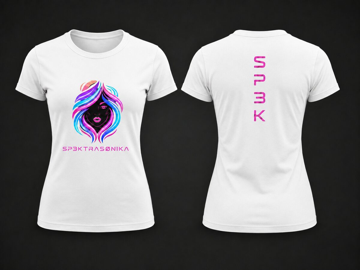 Sp3ktraSønika Medusa premium fitted tee — womens, white, portrait print